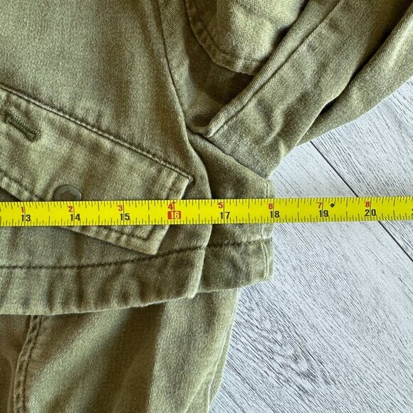 Anthropologie | Hei Hei Olive Green Ruffle Utility Jacket - Size S - Picture 11 of 14